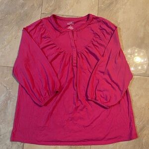 Croft & Barrow Women's Hot Pink Long Sleeve Top